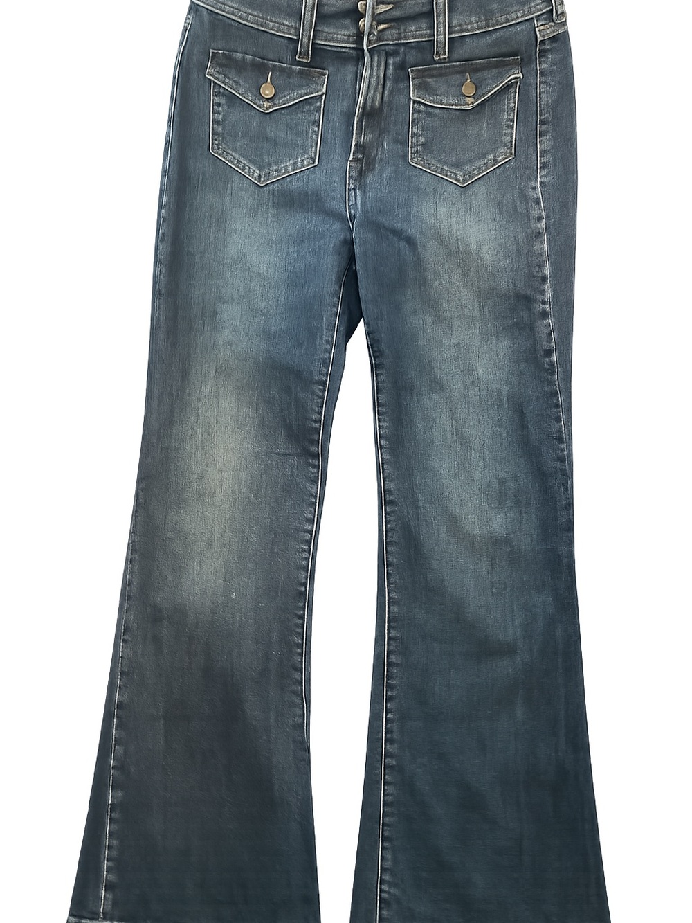 GAP Women’s 70’s Flare Wide Leg Flared Jeans - Washed Blue